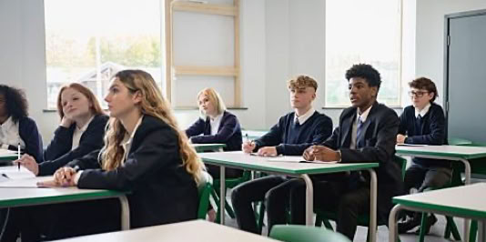 School children learning about Scuba Diving in a classroom