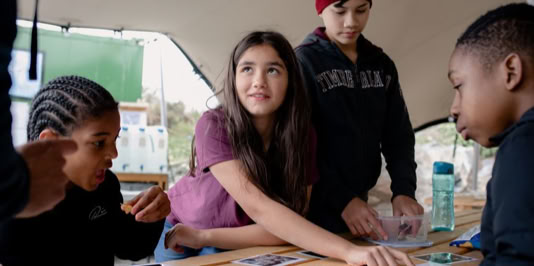 Students learning about marine conservation